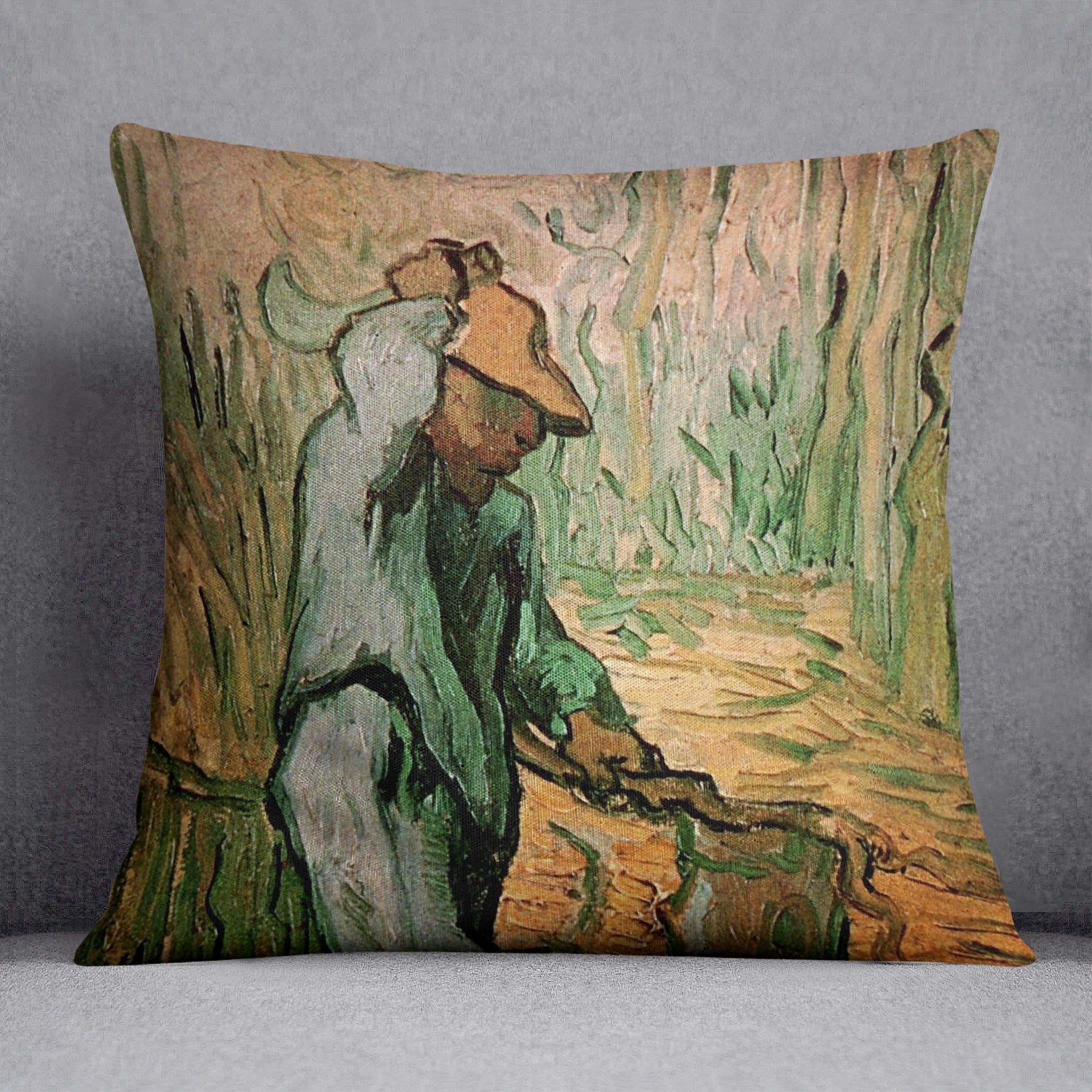 The Woodcutter after Millet by Van Gogh Throw Pillow