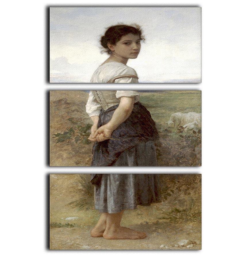 The Young Shepherdess By Bouguereau 3 Split Panel Canvas Print - Canvas Art Rocks - 1