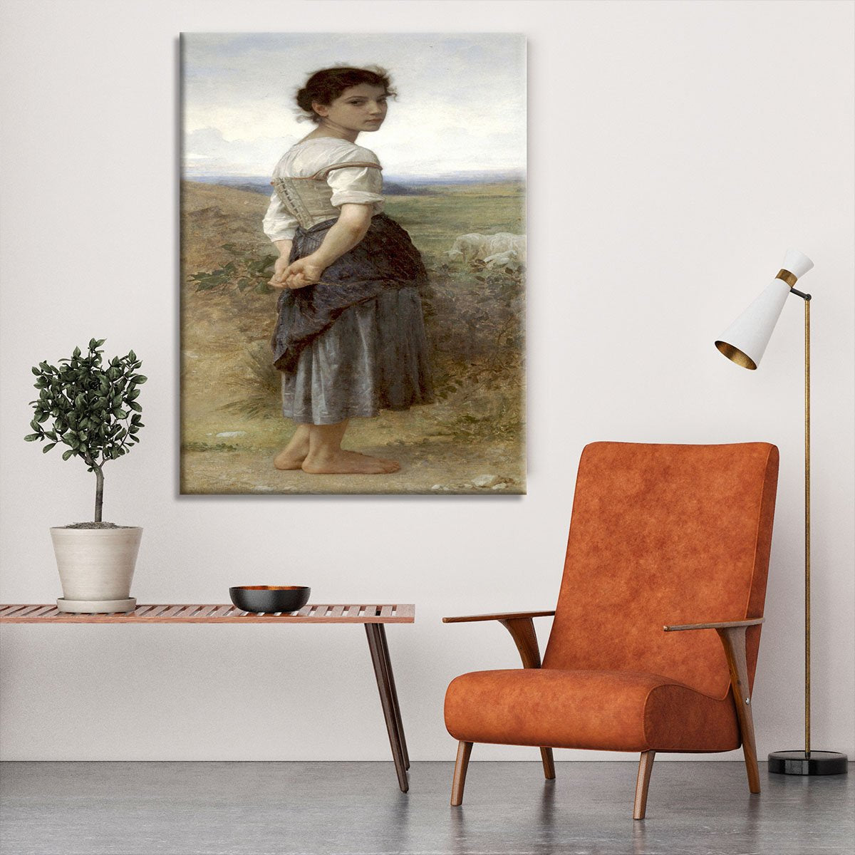 The Young Shepherdess By Bouguereau Canvas Print or Poster