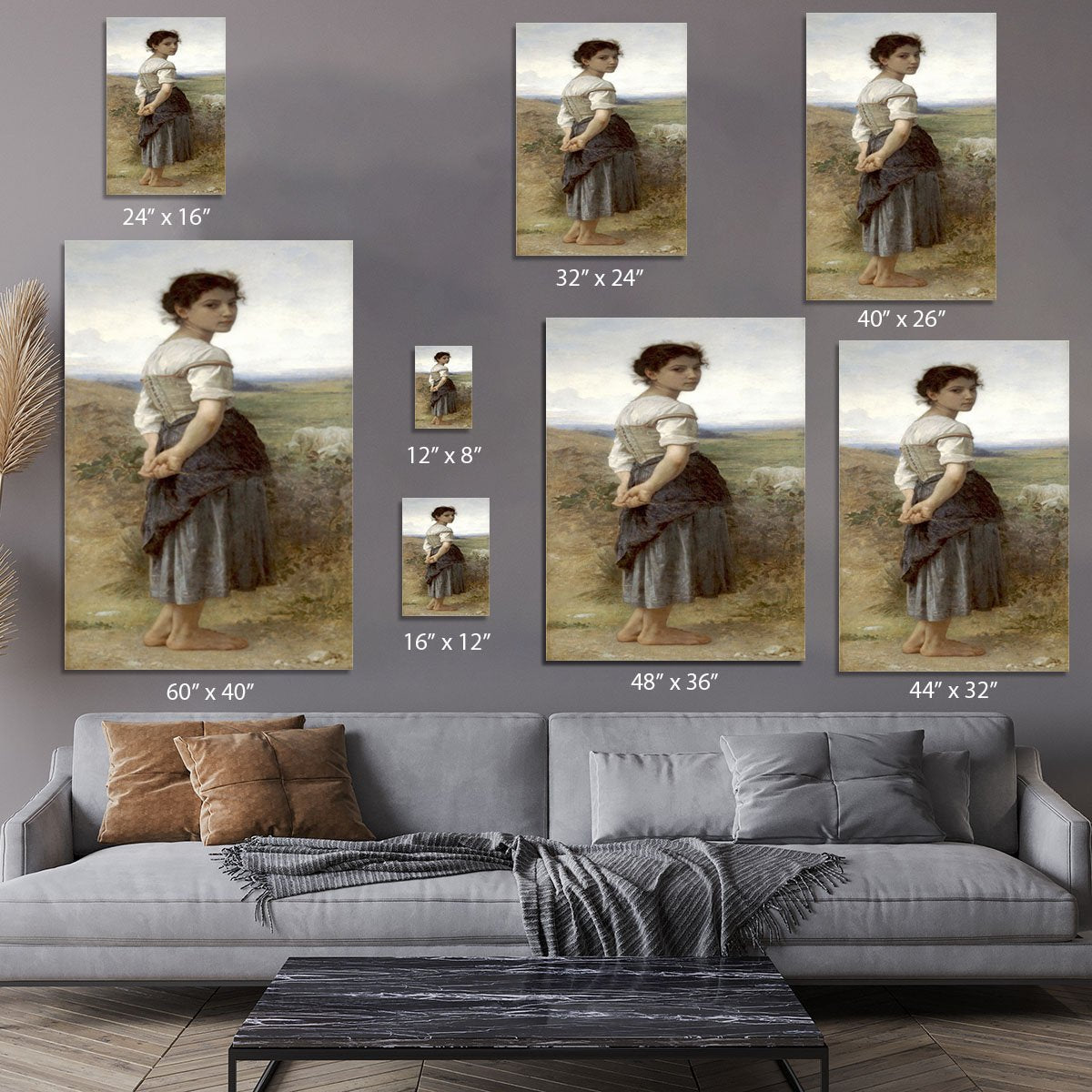 The Young Shepherdess By Bouguereau Canvas Print or Poster