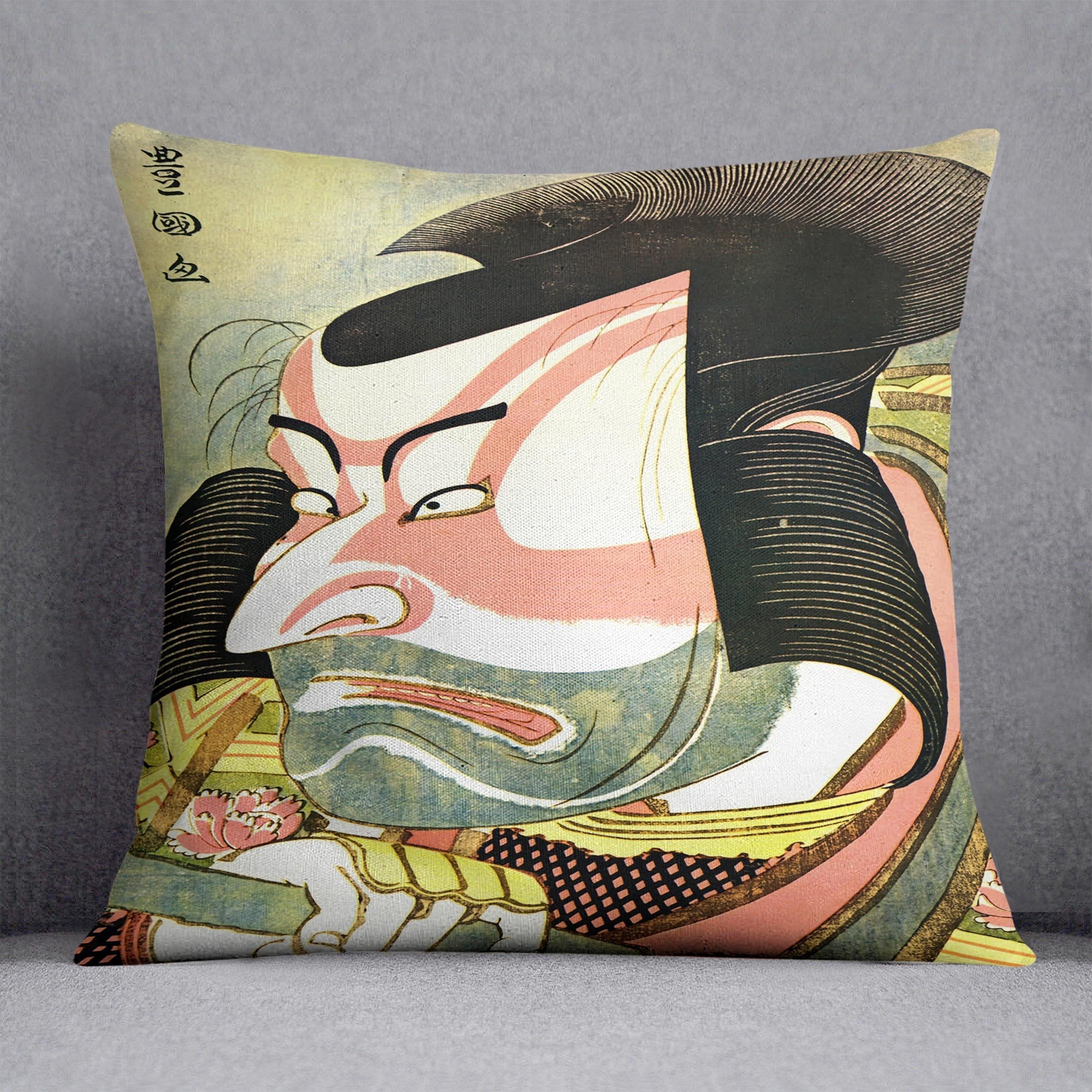 The actor Ichikawa Ebizo by Hokusai Throw Pillow