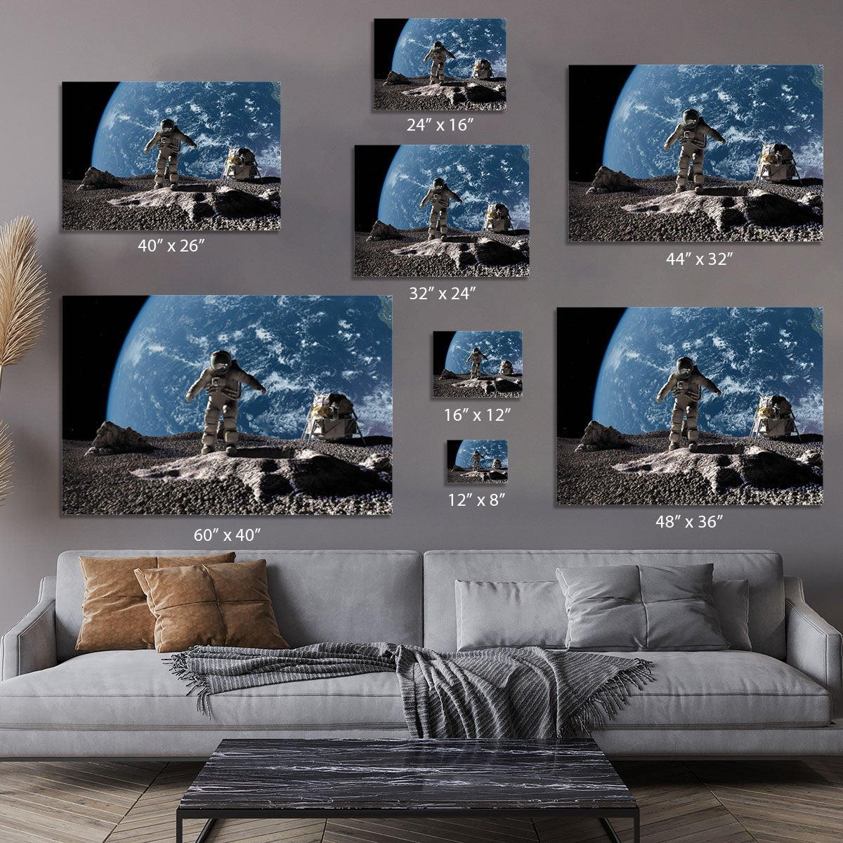 The astronaut on a background of a planet Canvas Print or Poster