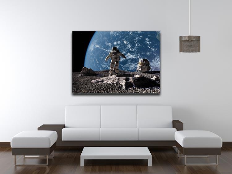 The astronaut on a background of a planet Canvas Print or Poster - Canvas Art Rocks - 4