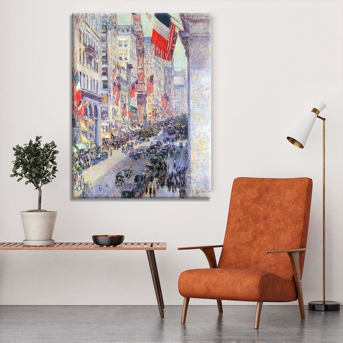 The avenue along 34th Street May 1917 by Hassam Canvas Print or Poster