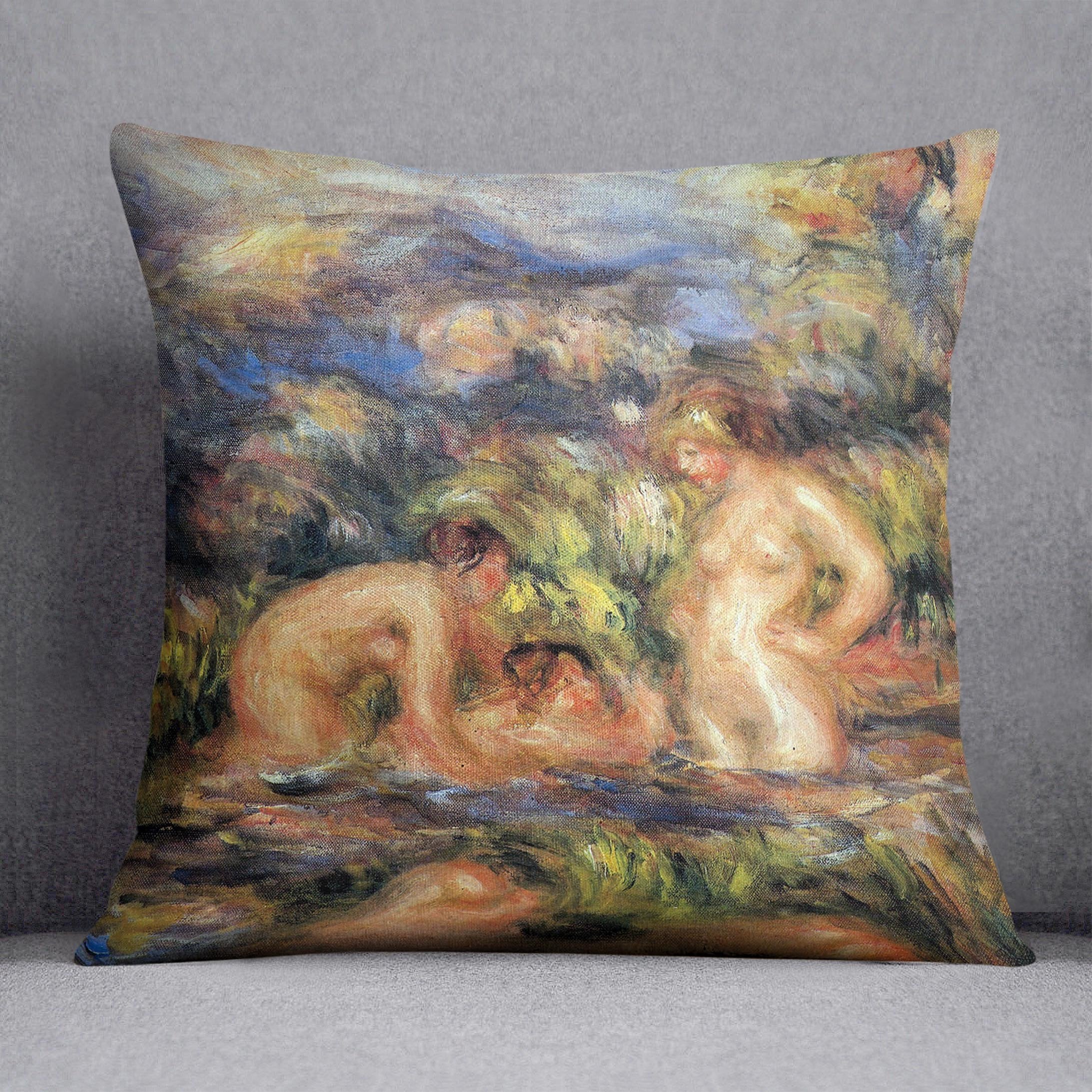 The bathers Detail by Renoir Throw Pillow
