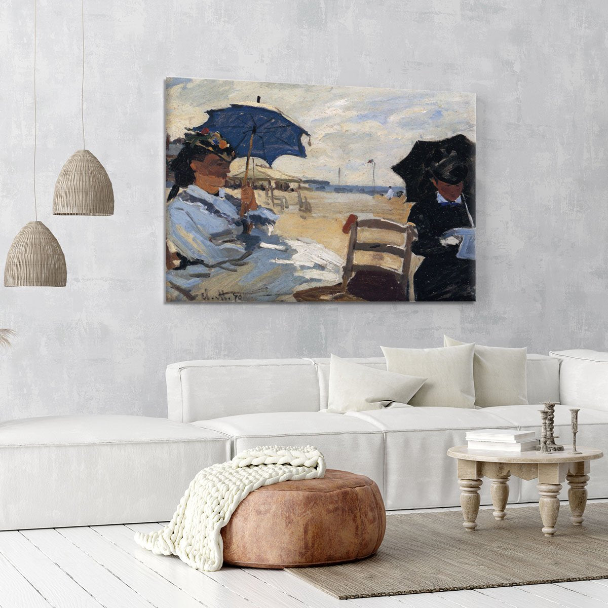 The beach a Trouville by Monet Canvas Print or Poster