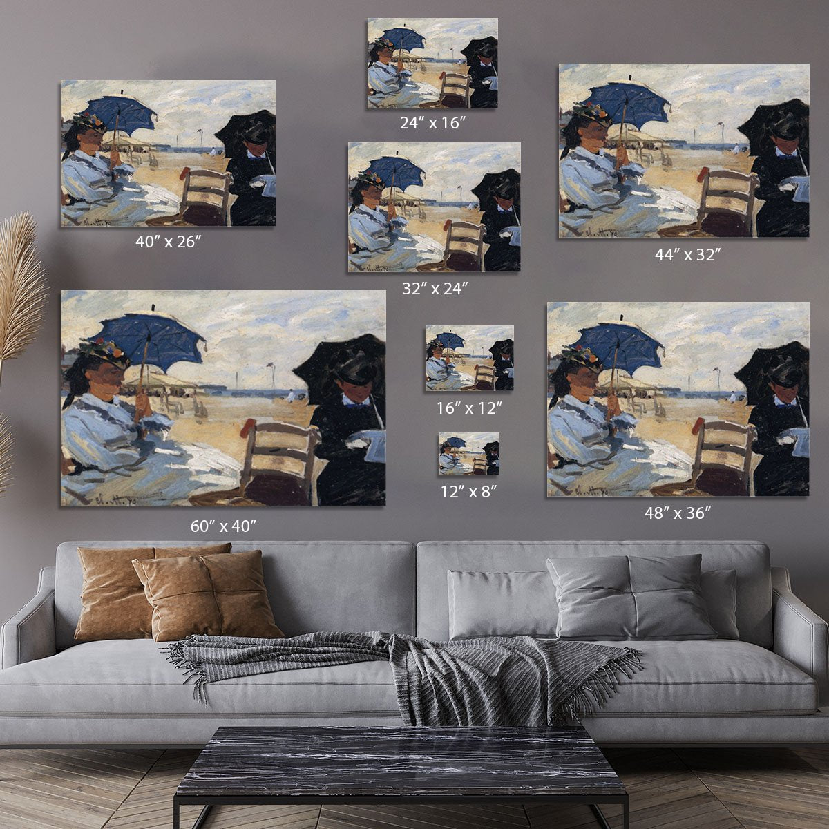 The beach a Trouville by Monet Canvas Print or Poster
