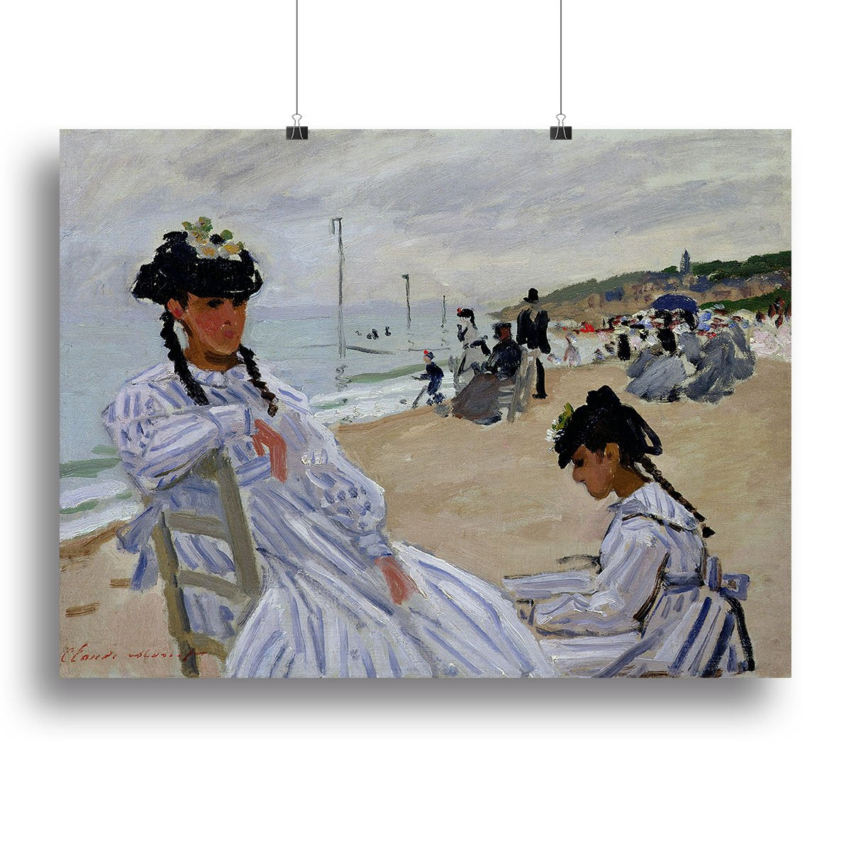 The beach at Trouville by Monet Canvas Print or Poster