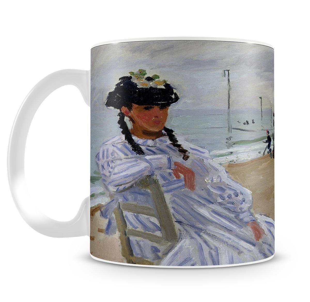 The beach at Trouville by Monet Mug - Canvas Art Rocks - 4
