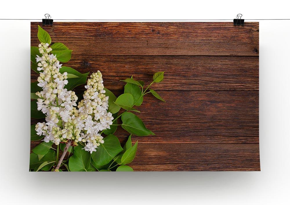 The beautiful lilac on a wooden background Canvas Print or Poster - Canvas Art Rocks - 2
