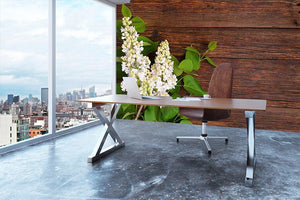 The beautiful lilac on a wooden background Wall Mural Wallpaper - Canvas Art Rocks - 3