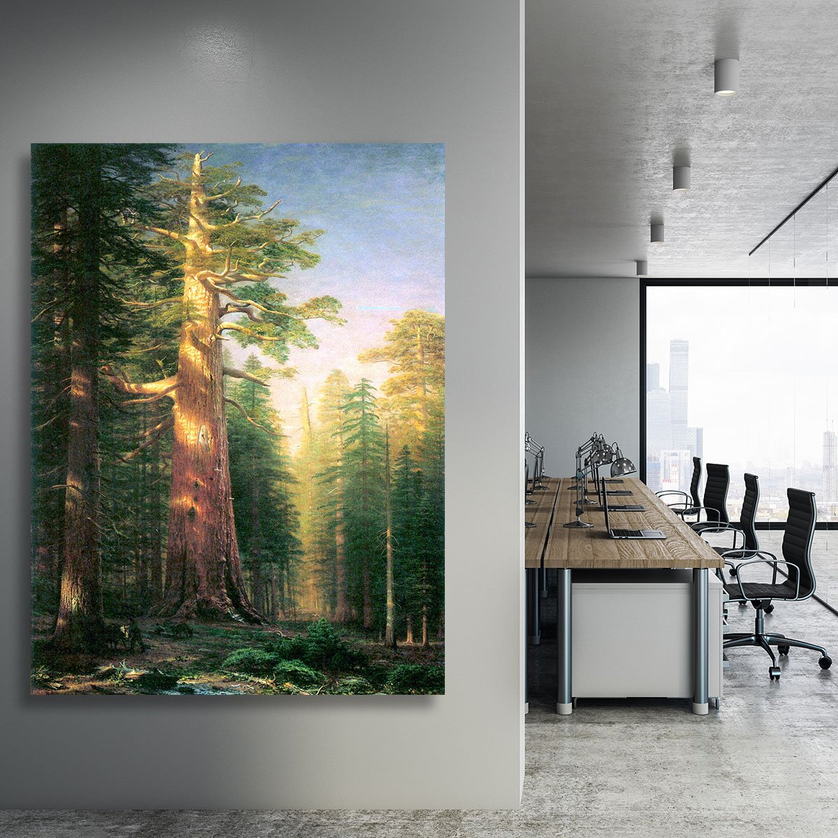 The big trees Mariposa Grove California by Bierstadt Canvas Print or Poster