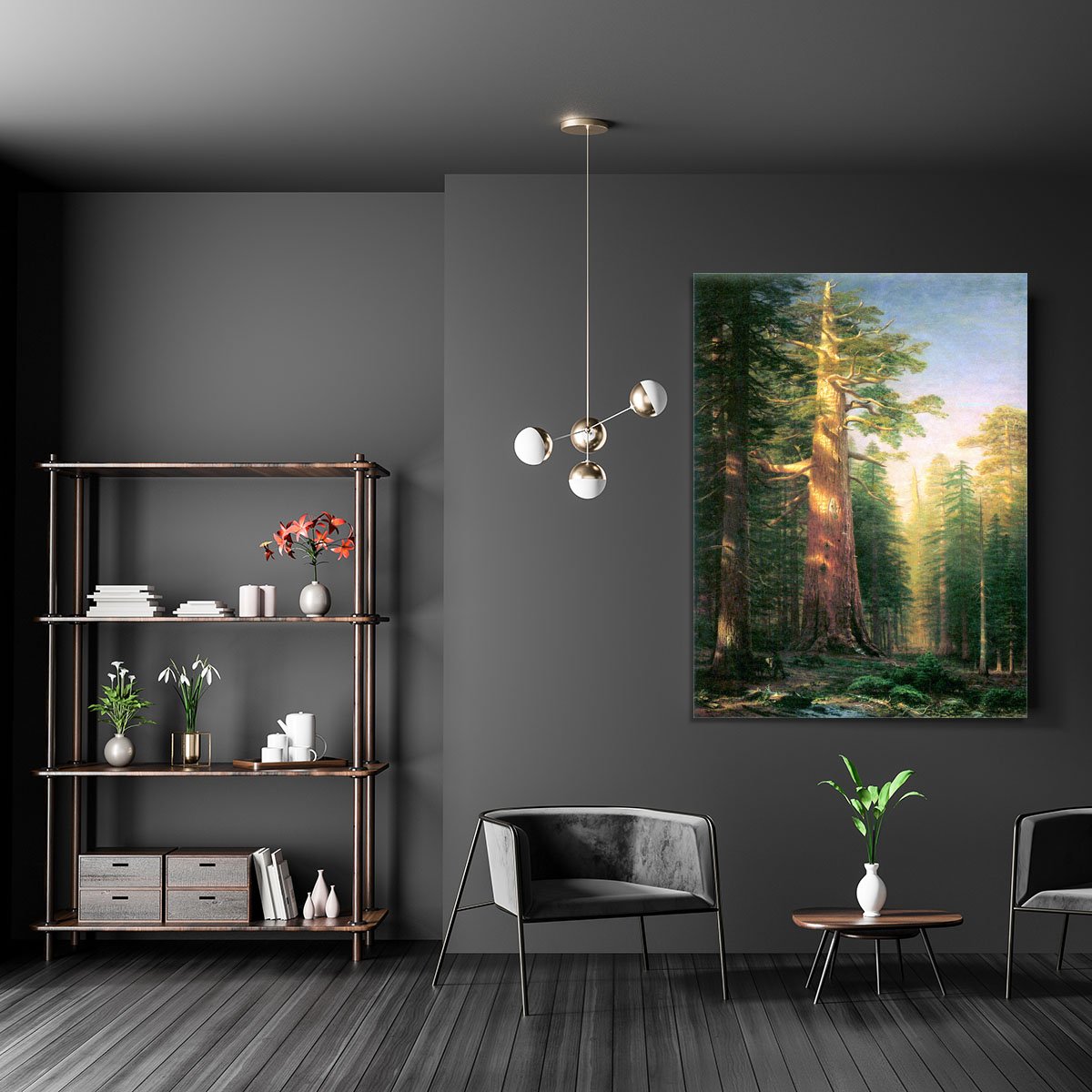 The big trees Mariposa Grove California by Bierstadt Canvas Print or Poster