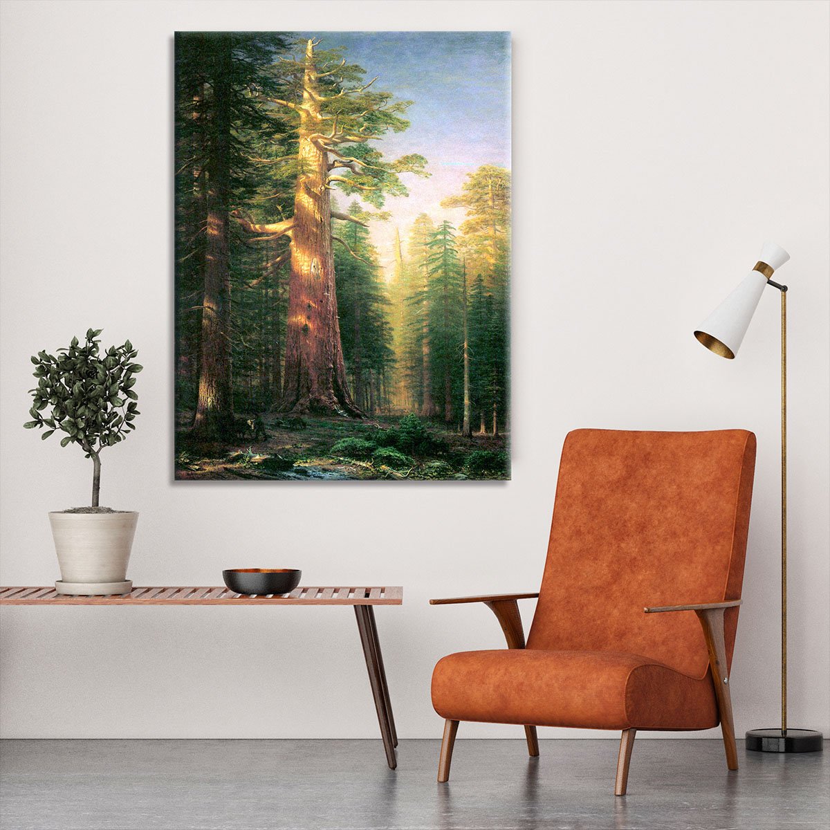 The big trees Mariposa Grove California by Bierstadt Canvas Print or Poster