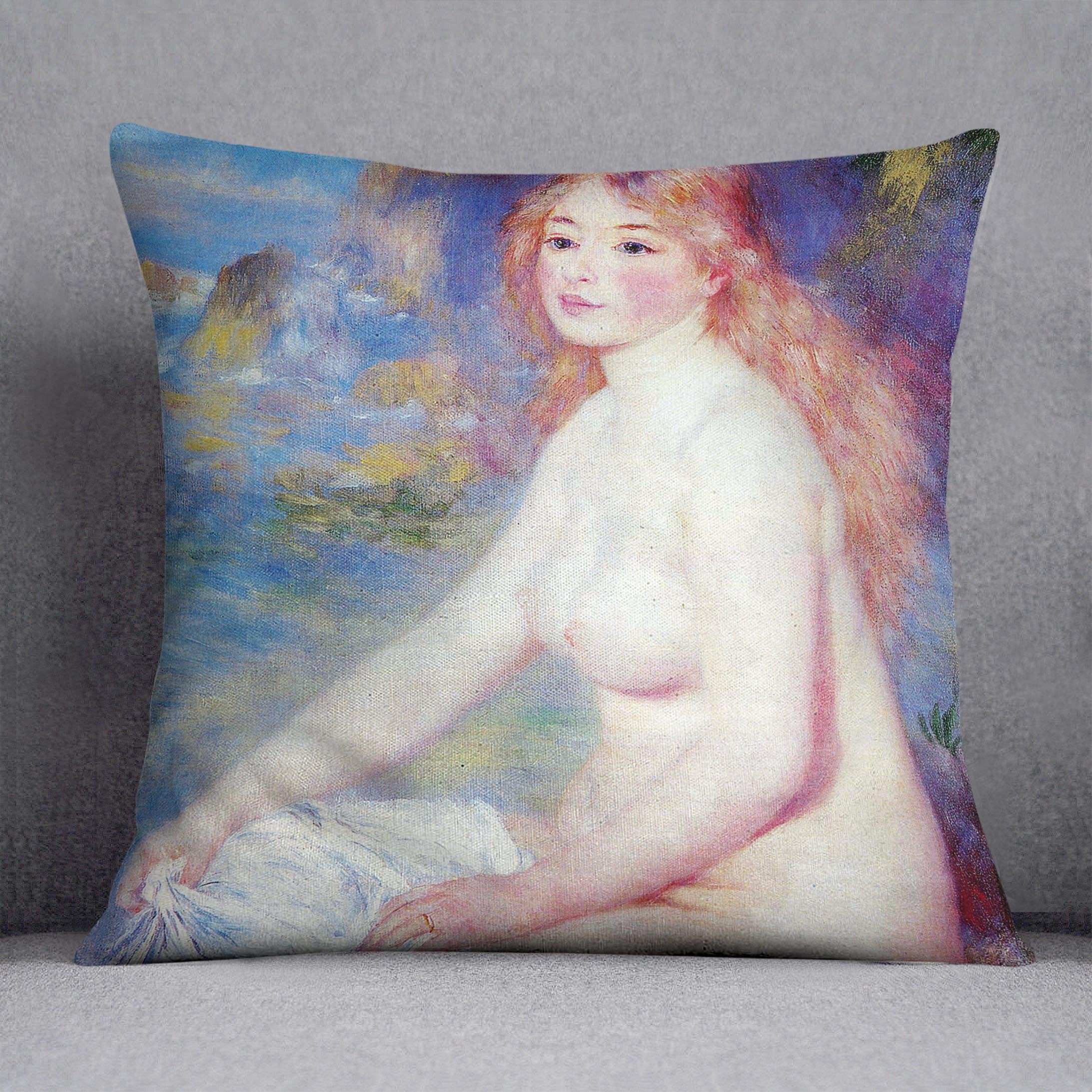The blond bather 1 by Renoir Throw Pillow
