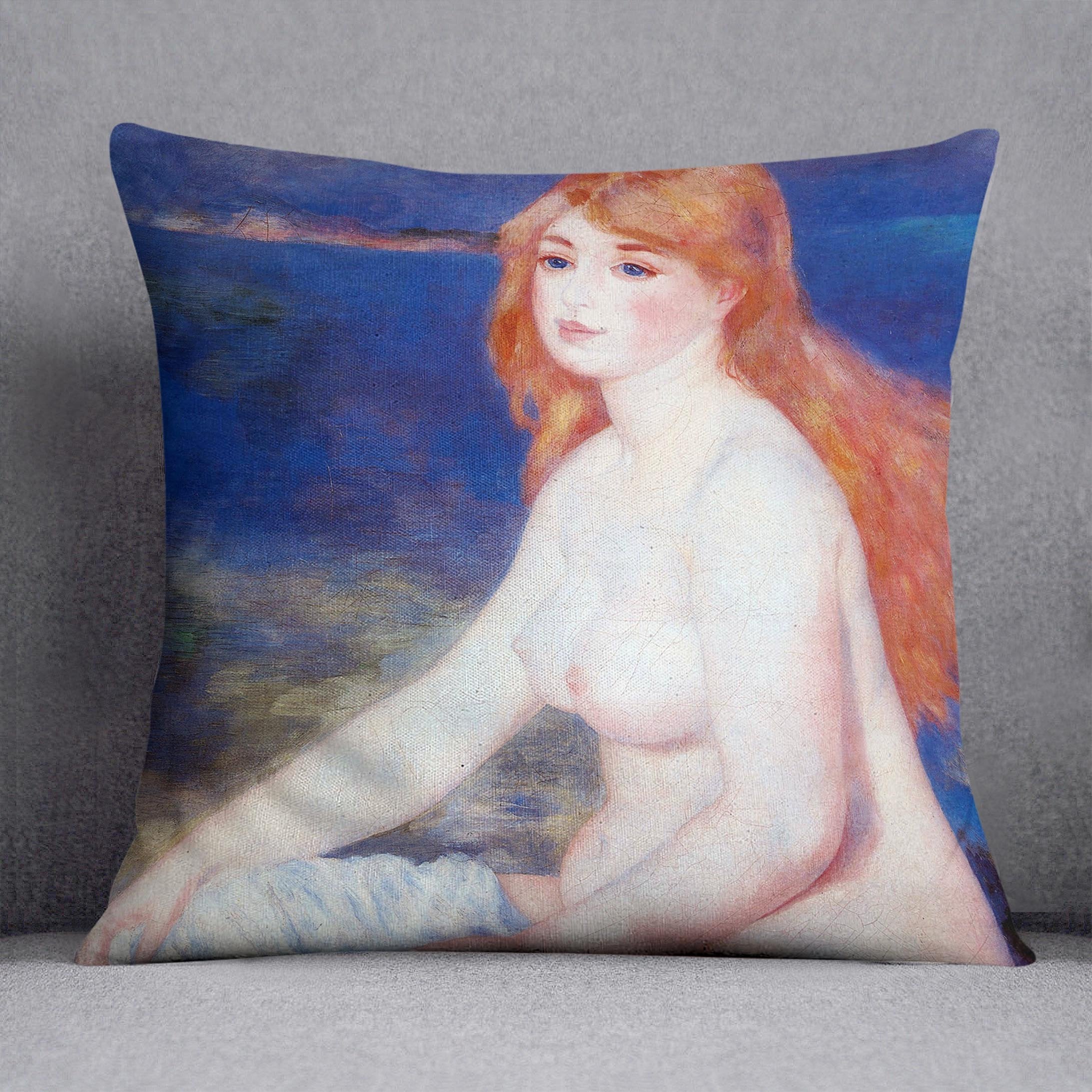 The blond bather 2 by Renoir Throw Pillow