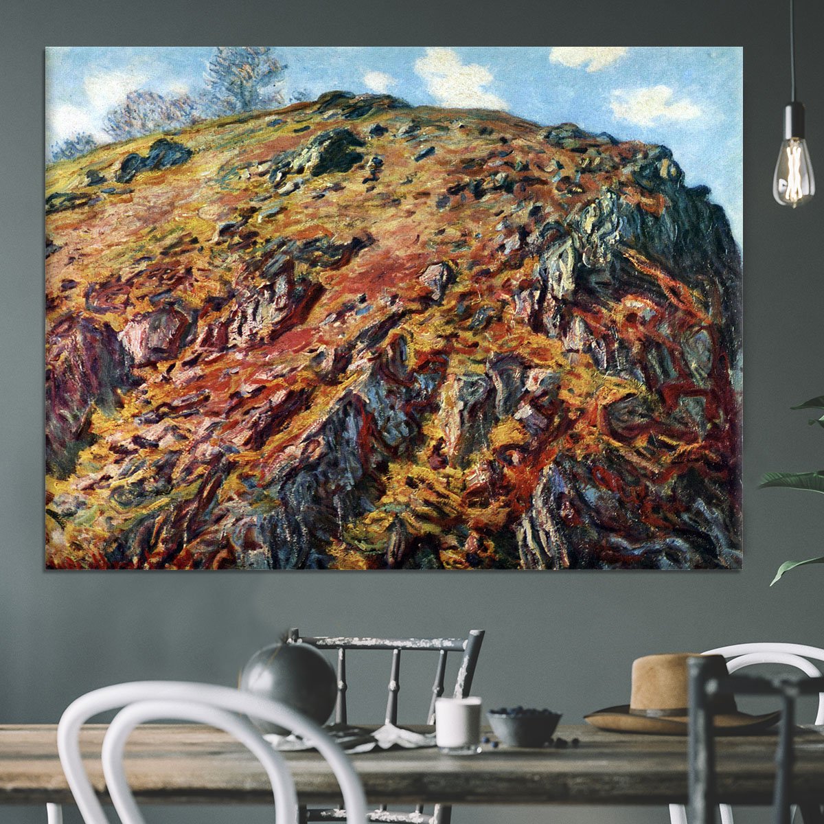 The boulder by Monet Canvas Print or Poster