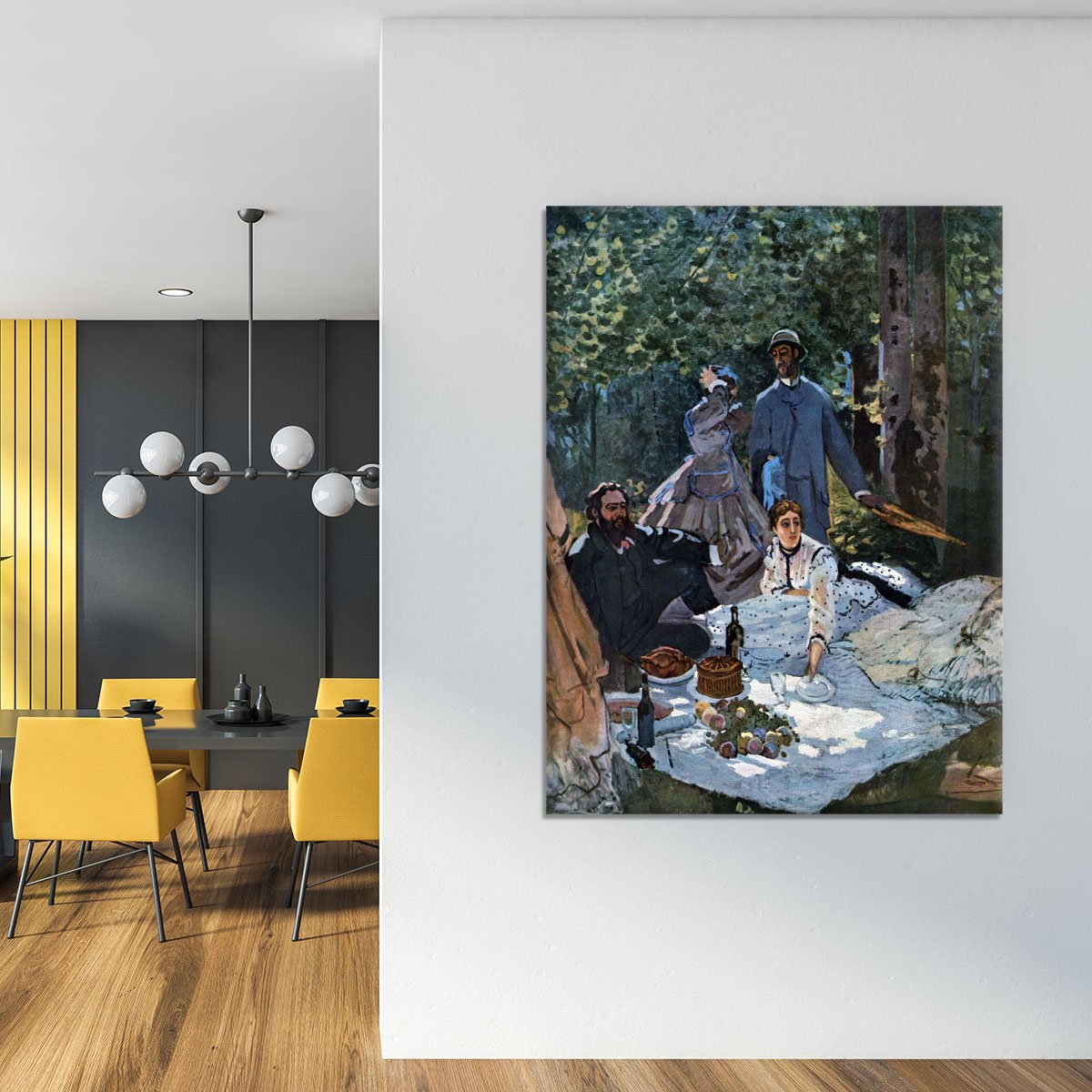 The breakfast outdoors central section by Monet Canvas Print or Poster