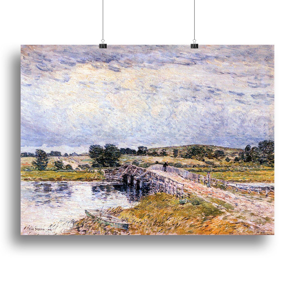 The bridge from Old Lyme by Hassam Canvas Print or Poster