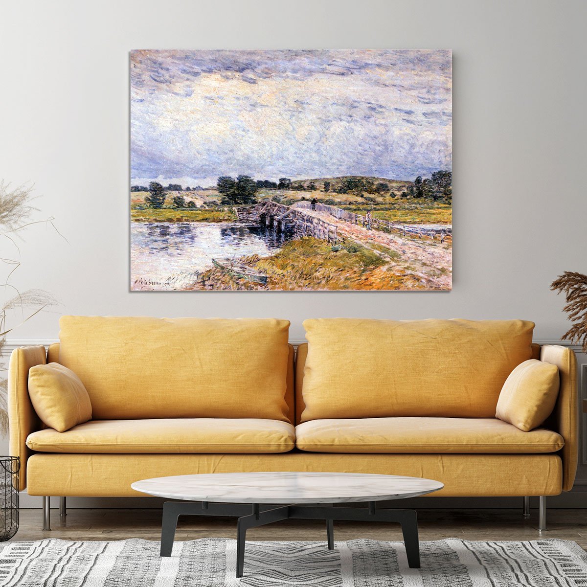 The bridge from Old Lyme by Hassam Canvas Print or Poster