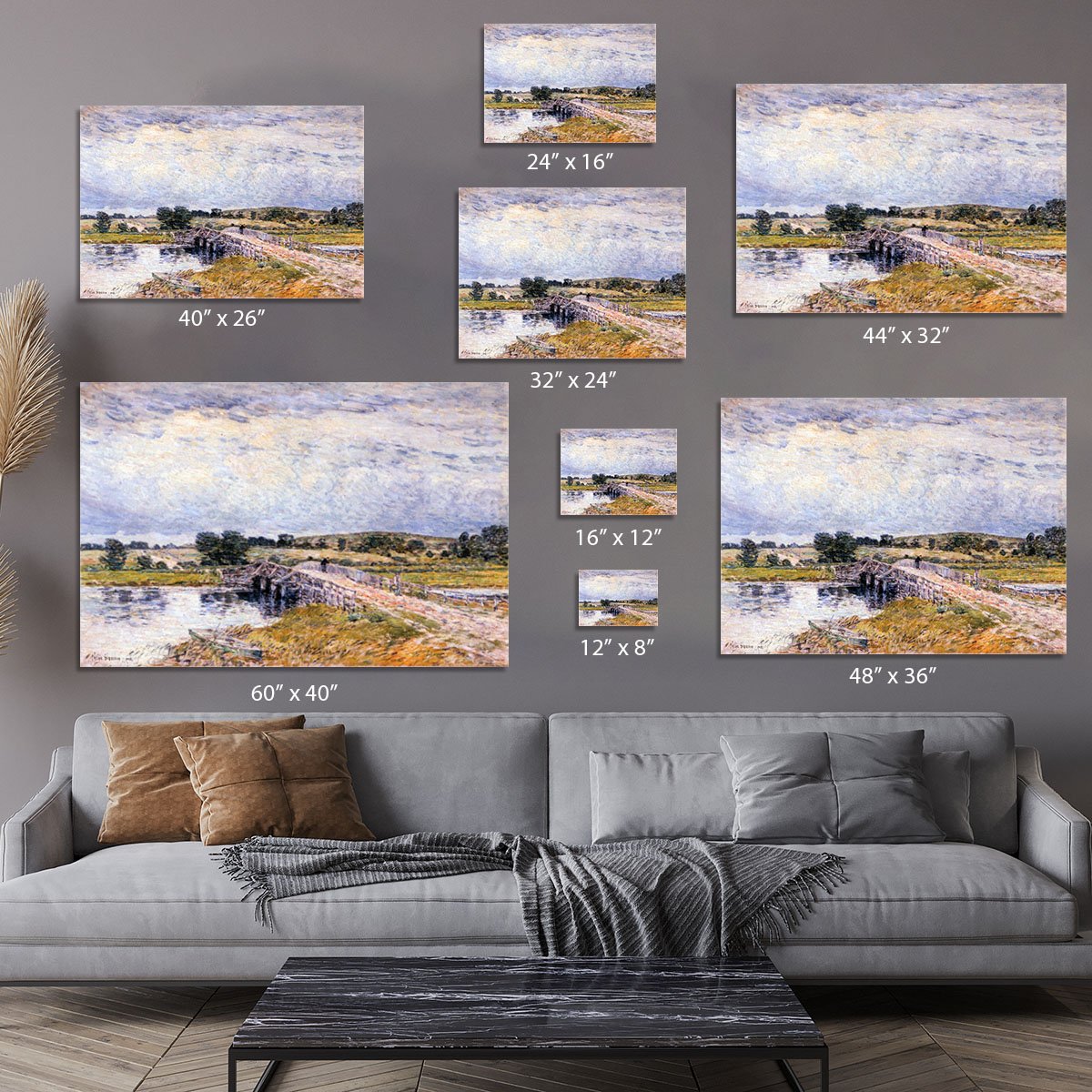 The bridge from Old Lyme by Hassam Canvas Print or Poster