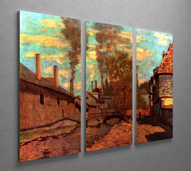 The brook of Robec by Monet Split Panel Canvas Print - Canvas Art Rocks - 4