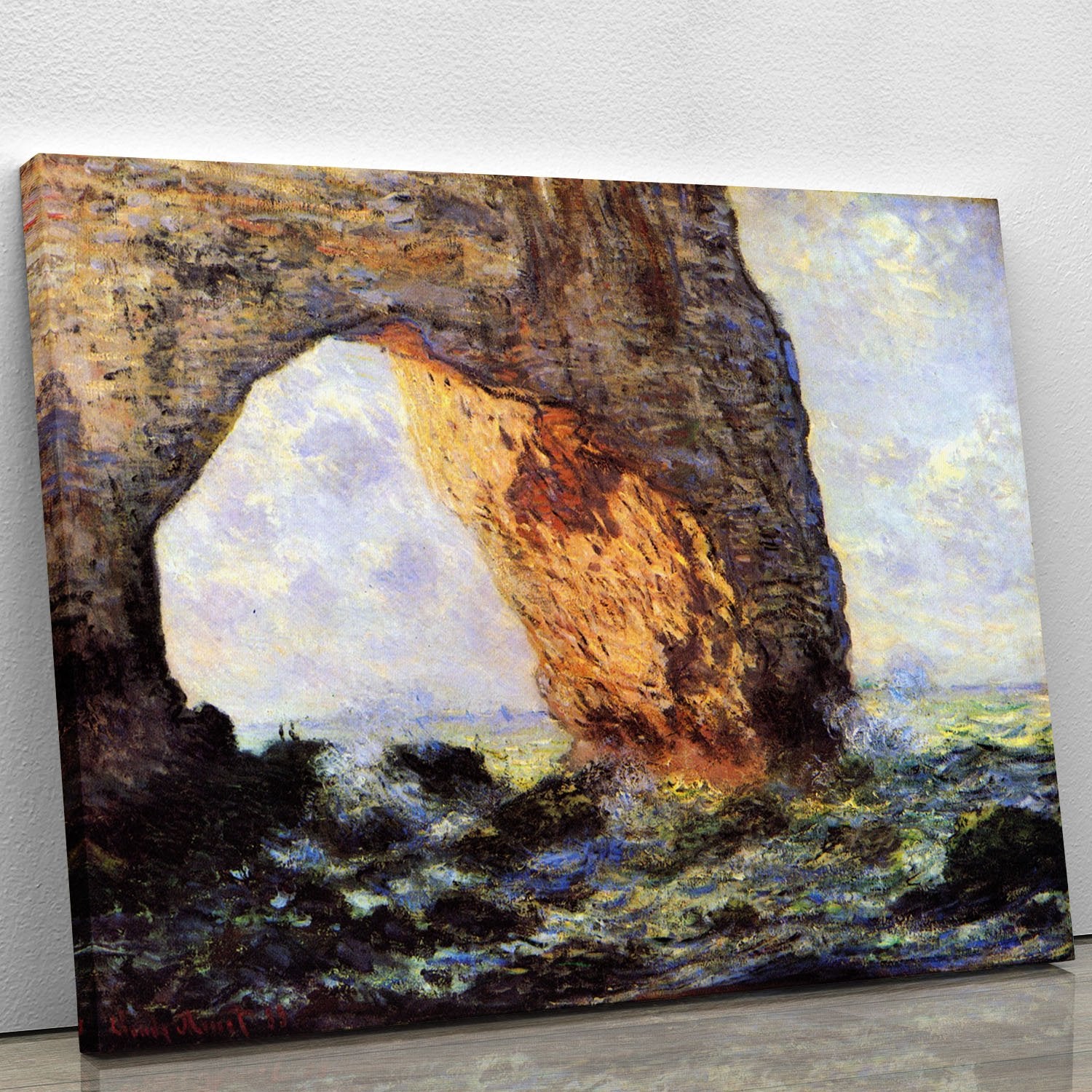 The cliff at Etretat by Monet Canvas Print or Poster