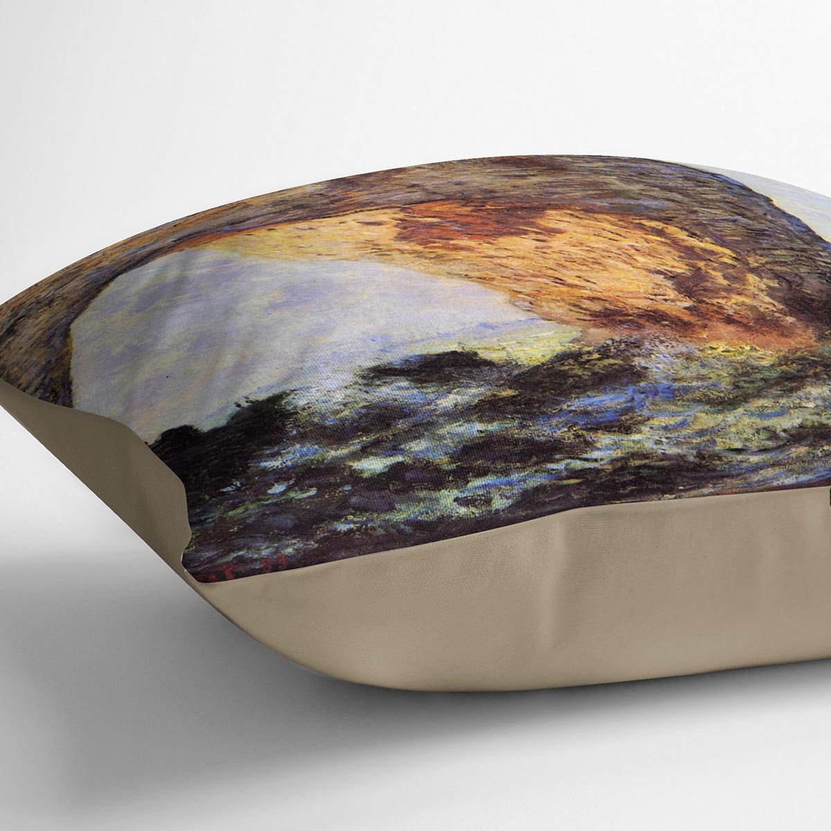 The cliff at Etretat by Monet Throw Pillow