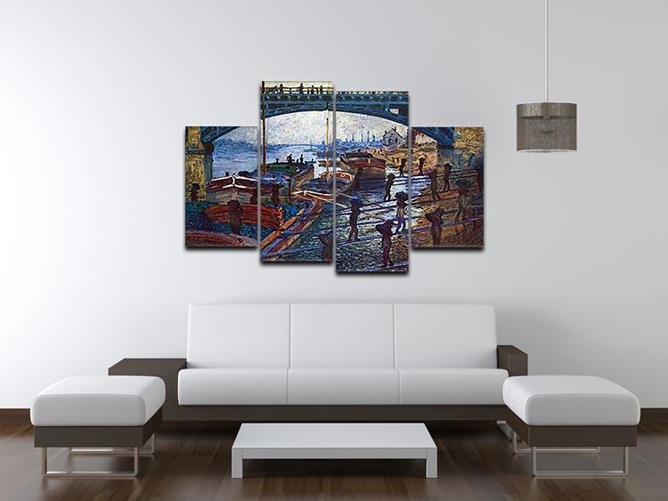 The coal carrier by Monet 4 Split Panel Canvas - Canvas Art Rocks - 3