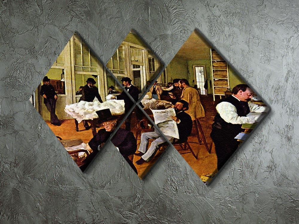The cotton office in New Orleans by Degas 4 Square Multi Panel Canvas - Canvas Art Rocks - 2