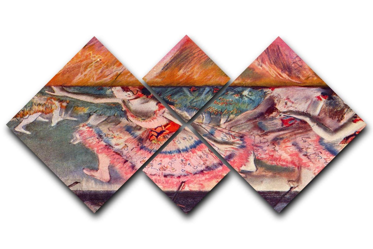 The curtain falls by Degas 4 Square Multi Panel Canvas - Canvas Art Rocks - 1