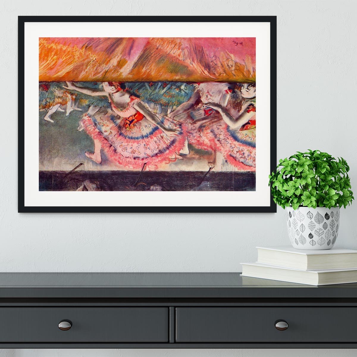 The curtain falls by Degas Framed Print - Canvas Art Rocks - 1