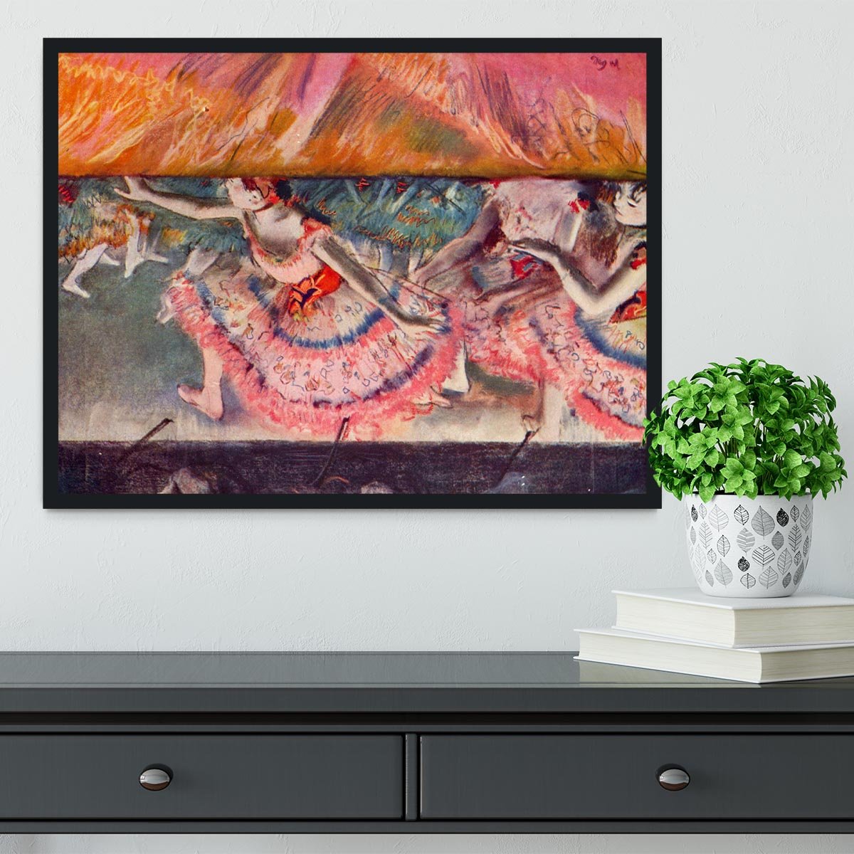 The curtain falls by Degas Framed Print - Canvas Art Rocks - 2