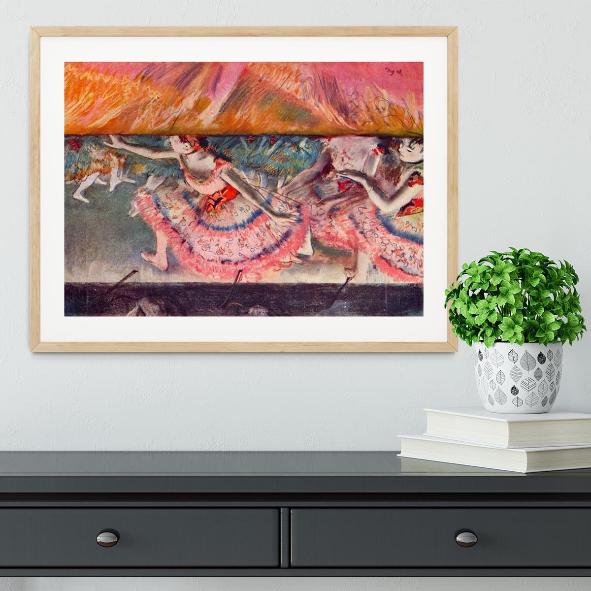 The curtain falls by Degas Framed Print - Canvas Art Rocks - 3