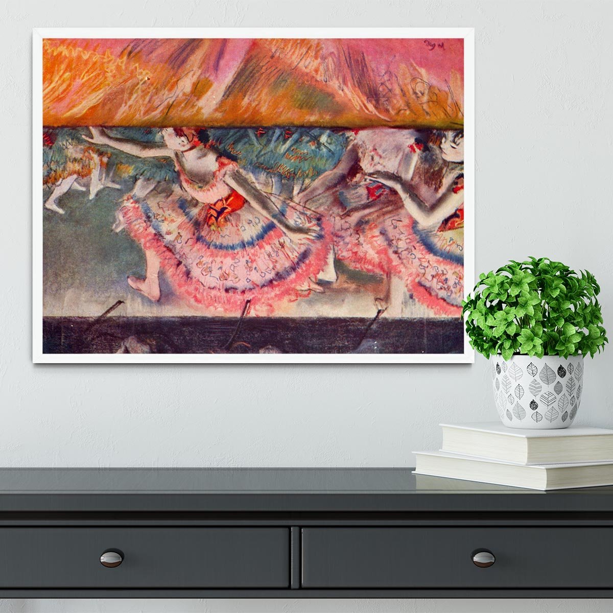 The curtain falls by Degas Framed Print - Canvas Art Rocks -6