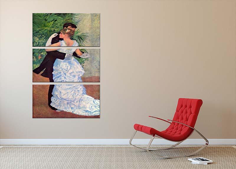 The dance in the city by Renoir 3 Split Panel Canvas Print - Canvas Art Rocks - 2