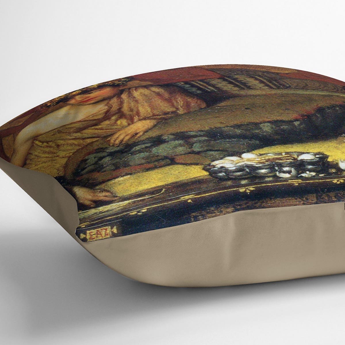 The dinner Greek detail by Alma Tadema Cushion - Canvas Art Rocks - 2