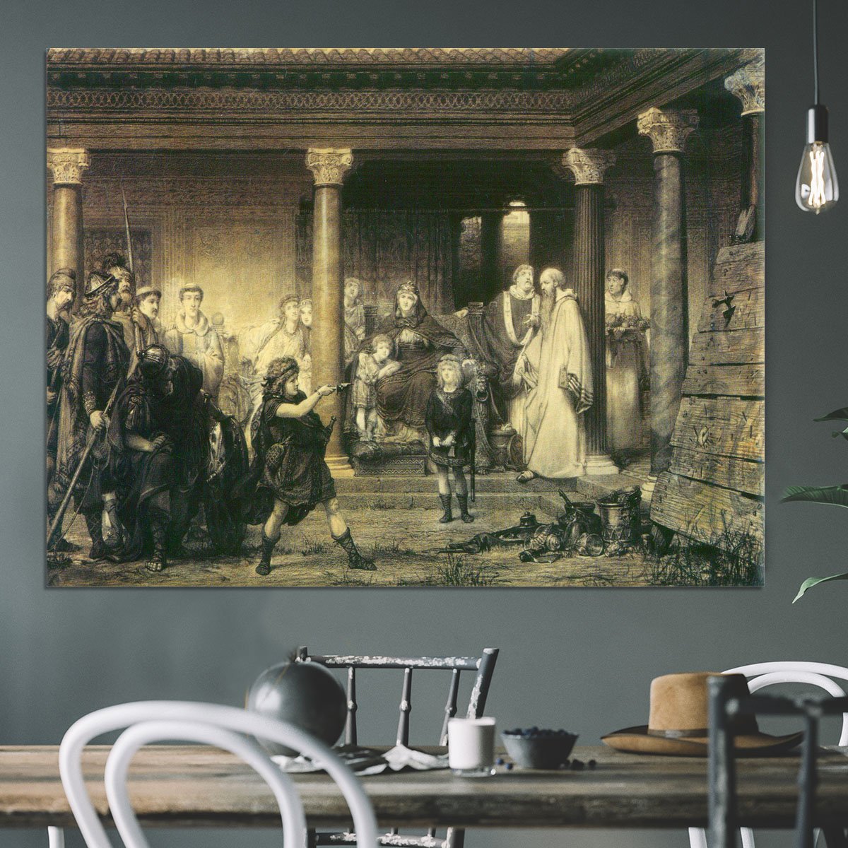 The education of children Clovis by Alma Tadema Canvas Print or Poster