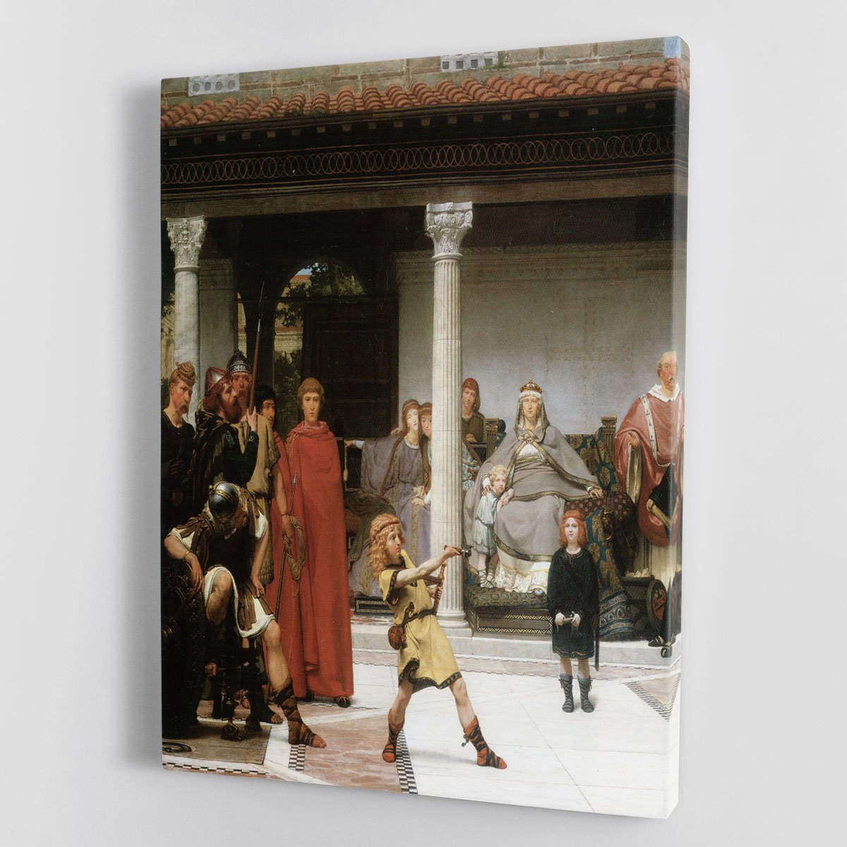The education of children Clovis detail by Alma Tadema Canvas Print or Poster