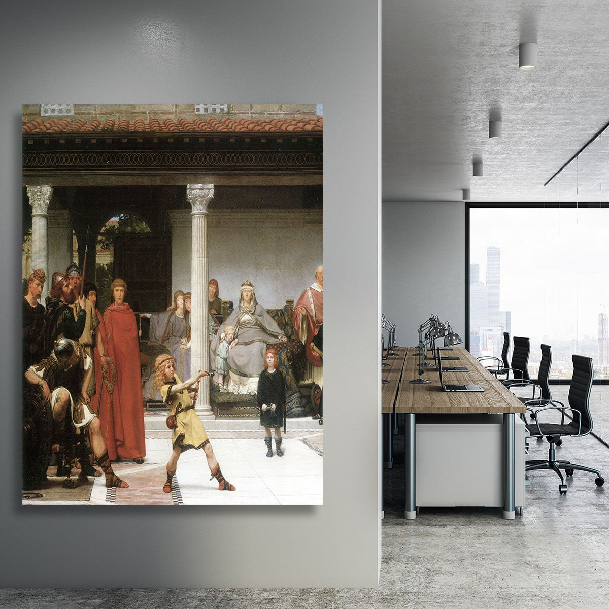 The education of children Clovis detail by Alma Tadema Canvas Print or Poster