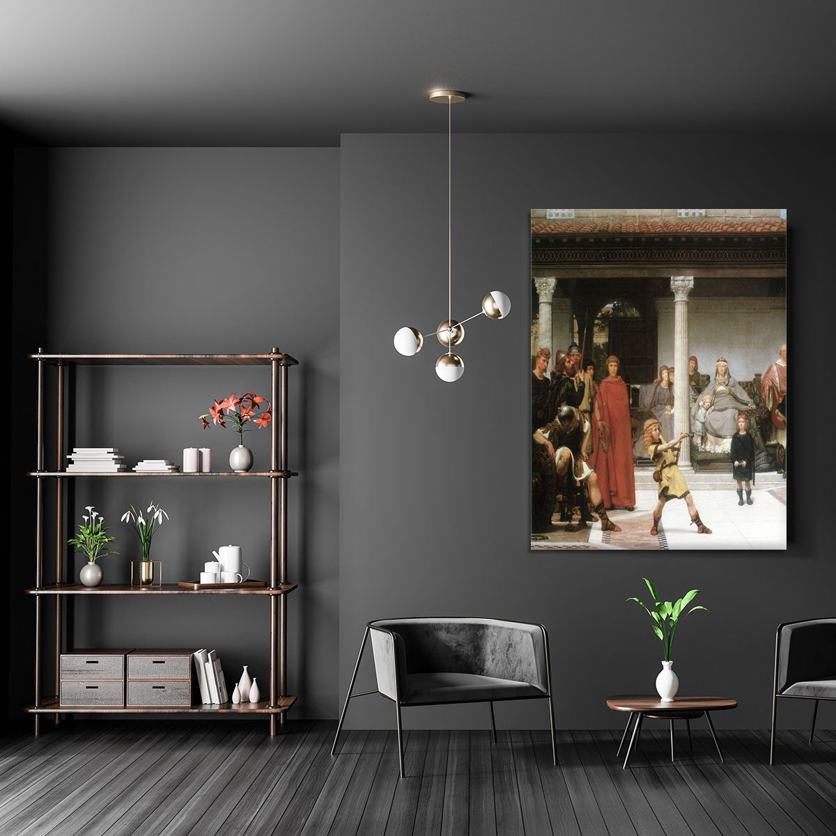 The education of children Clovis detail by Alma Tadema Canvas Print or Poster