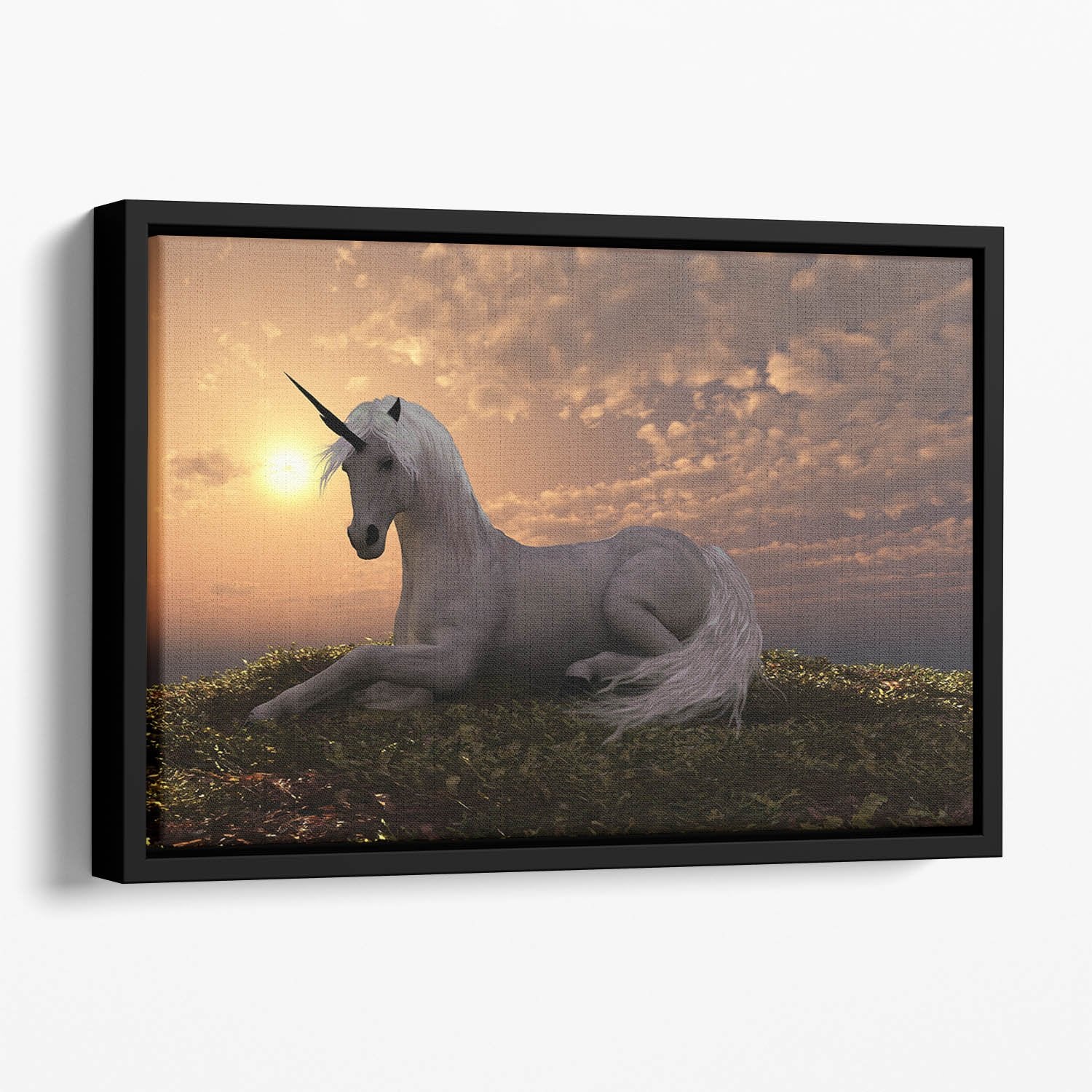 The fabled creature laying Floating Framed Canvas