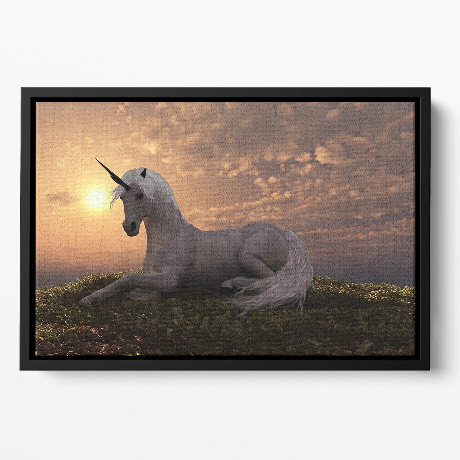 The fabled creature laying Floating Framed Canvas