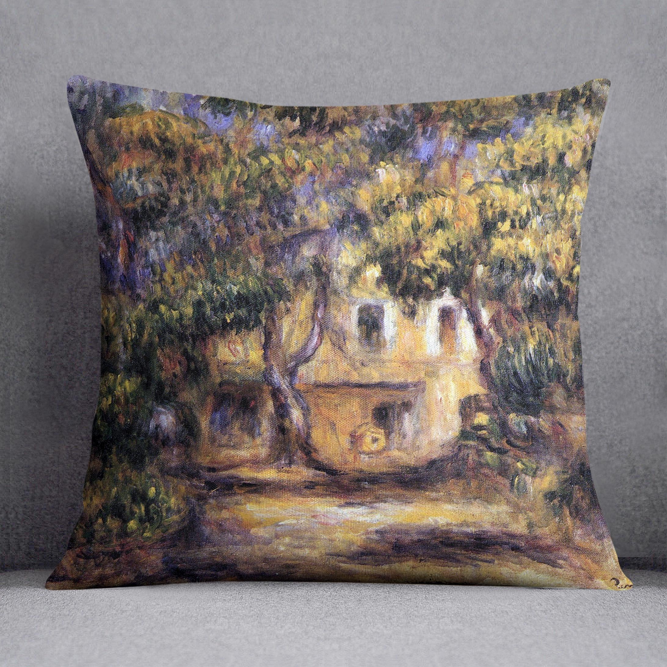The farm at Les Collettes by Renoir Throw Pillow