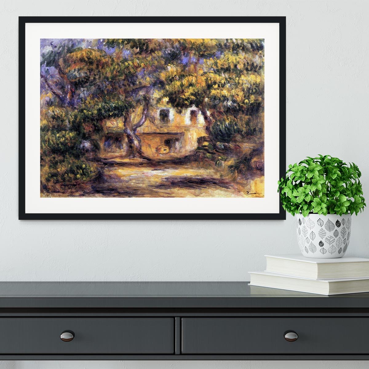 The farm at Les Collettes by Renoir Framed Print - Canvas Art Rocks - 1