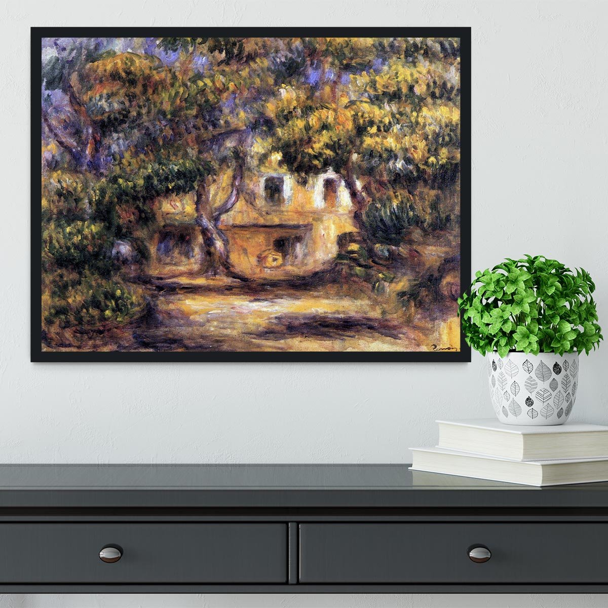 The farm at Les Collettes by Renoir Framed Print - Canvas Art Rocks - 2