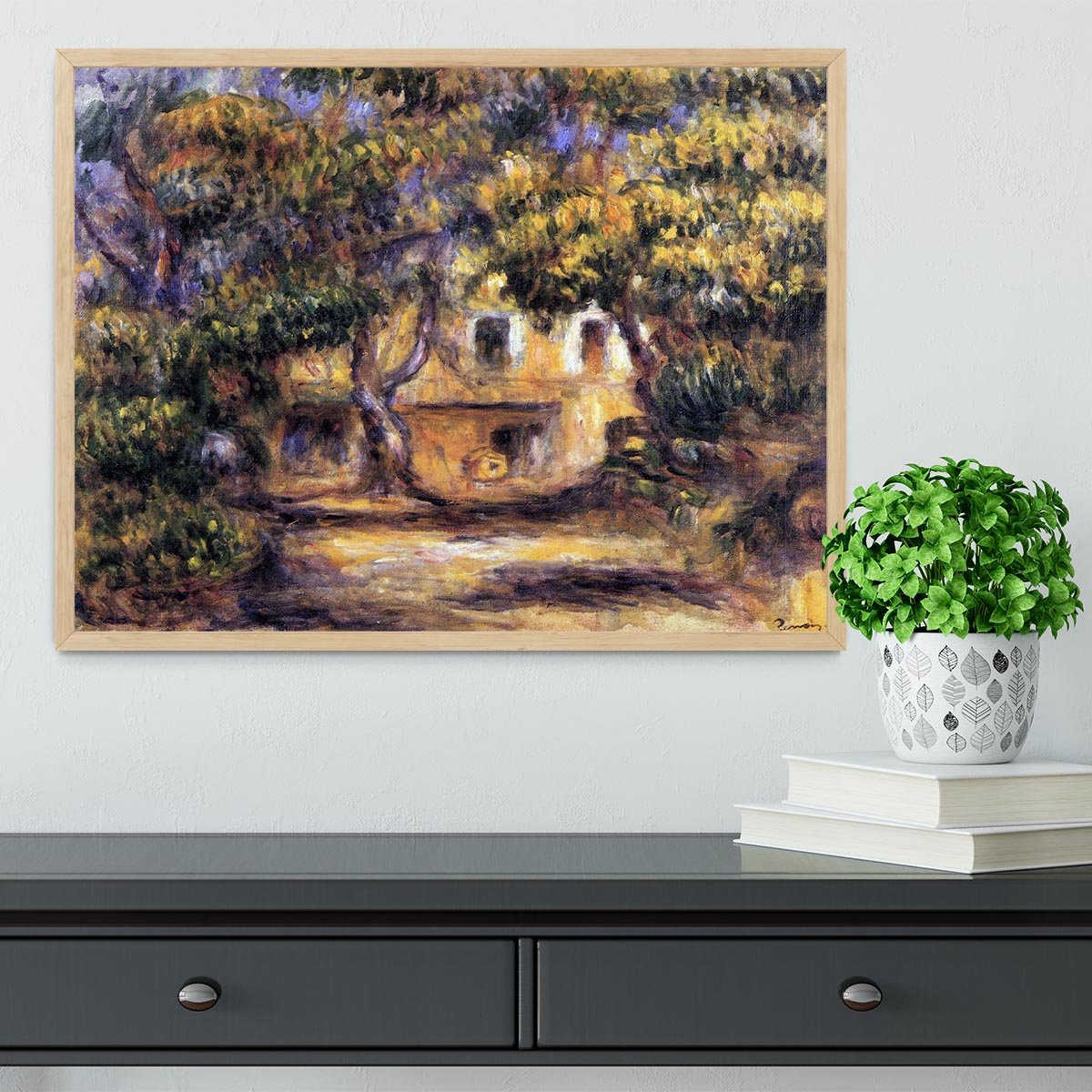 The farm at Les Collettes by Renoir Framed Print - Canvas Art Rocks - 4