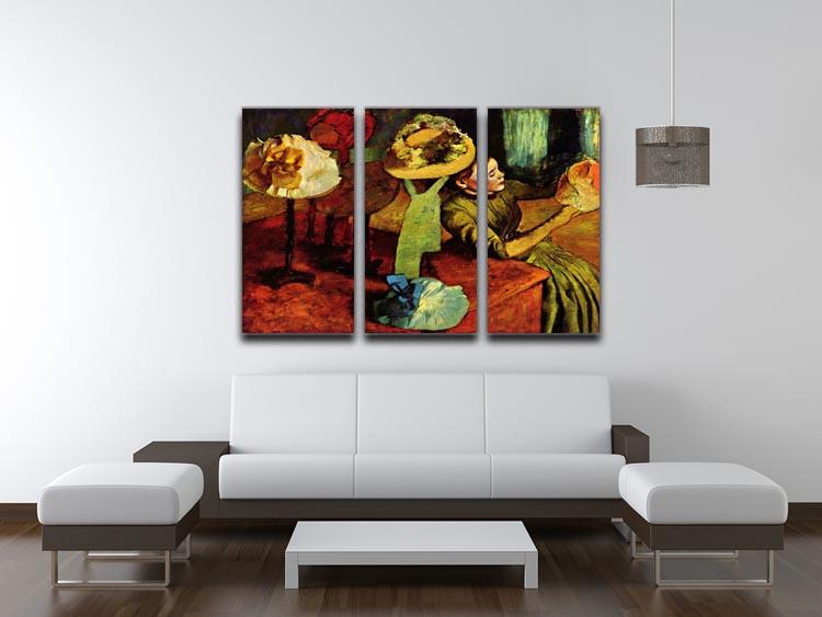 The fashion shop by Degas 3 Split Panel Canvas Print - Canvas Art Rocks - 3
