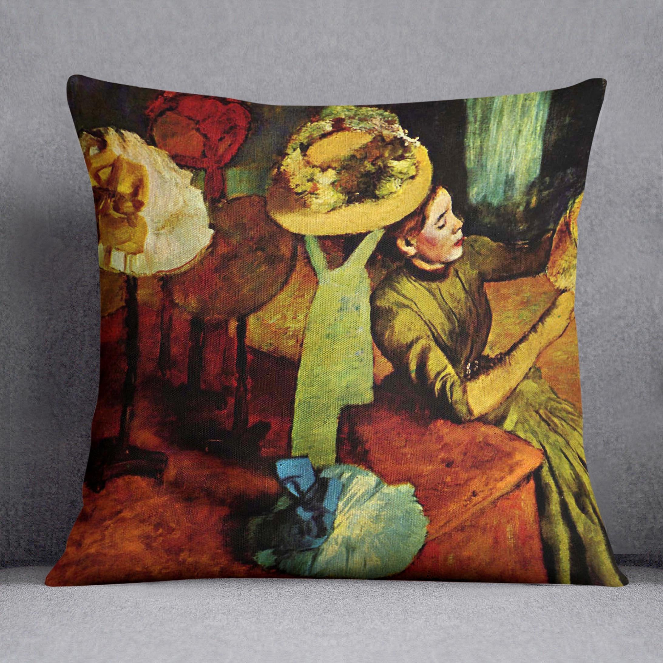 The fashion shop by Degas Cushion