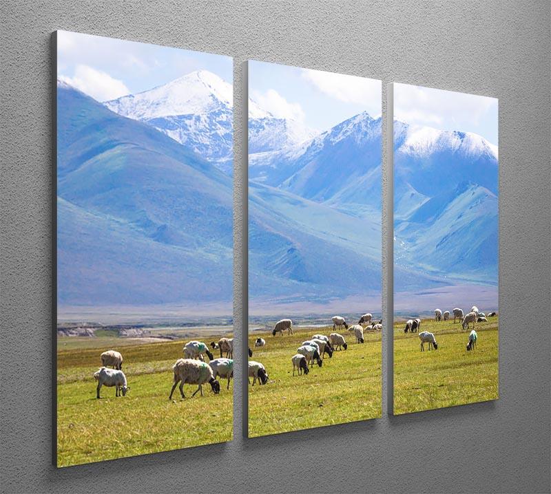 The flock under the snow mountain 3 Split Panel Canvas Print - Canvas Art Rocks - 2